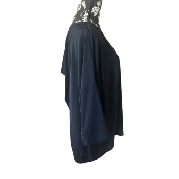 Chico's Travelers Size 3 Women's Wedge Top Navy Blue Stretchy NWT - Picture 2 of 7